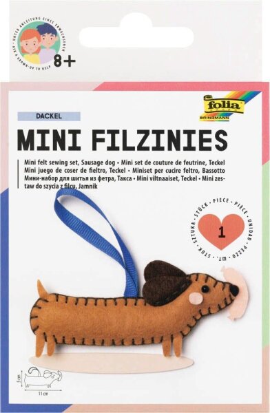 folia Nähset Mini Filzinies DACKEL braun