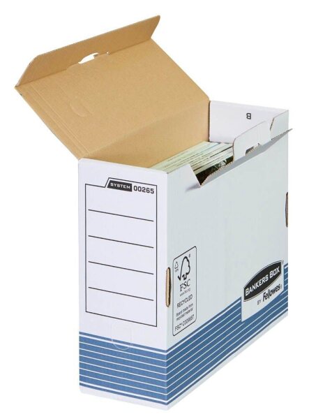 Bankers Box Archivboxen Bankers Box weiß/blau 10,8 x 26,5 x 32,7 cm, 10 St.