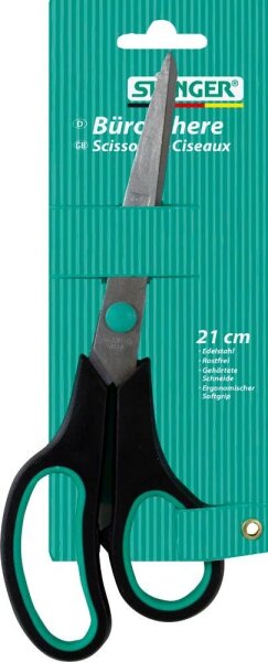 STANGER Schere stainless schwarz-grün 21,0 cm