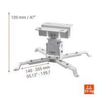 celexon Beamer-Deckenhalterung Multicel 1200W weiß