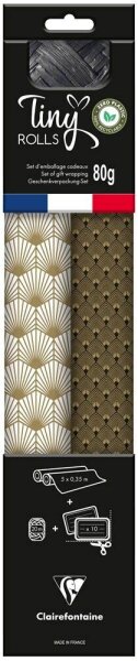 Clairefontaine Geschenkpapier Set Tiny Rolls mehrfarbig, 5,0 m