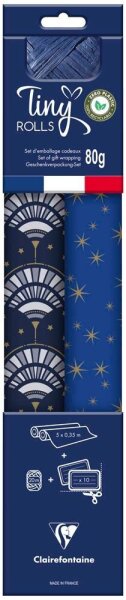Clairefontaine Geschenkpapier Set Tiny Rolls mehrfarbig, 5,0 m