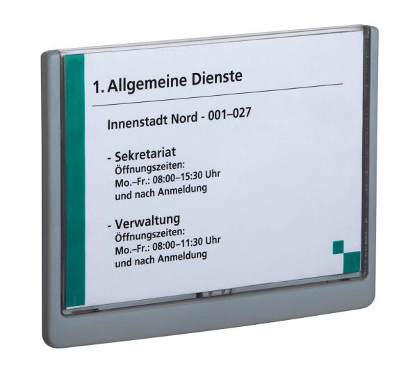 DURABLE Türschild CLICK SIGN Kunststoff grau DIN A5 21,0 x 14,8 cm, 1 St.