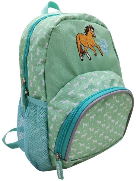 DONAU Kindergartenrucksack Pferd Kunstfaser hellgrün