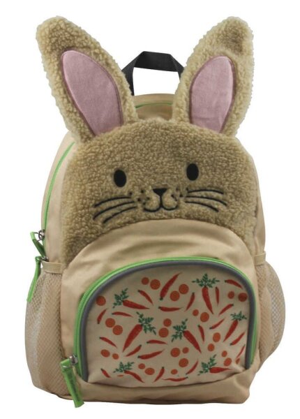 DONAU Kindergartenrucksack Hase Kunstfaser braun