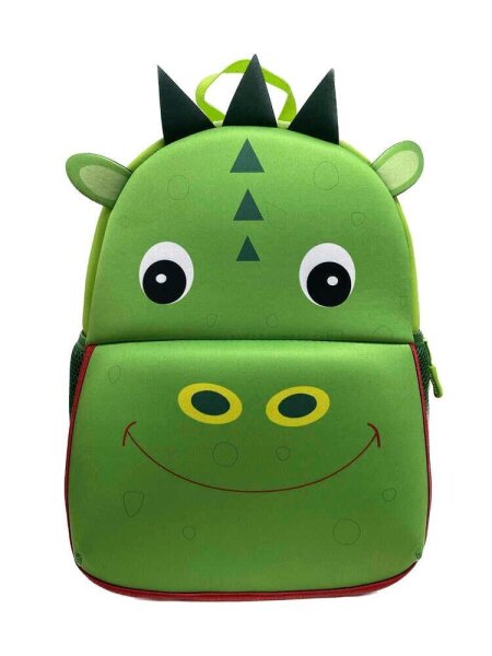 DONAU Kindergartenrucksack Drache Kunstfaser grün