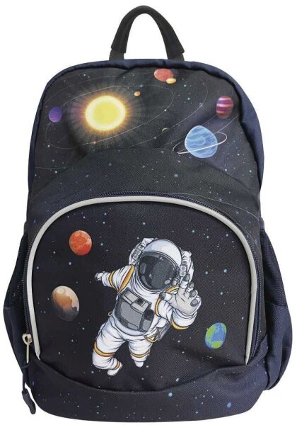 DONAU Kindergartenrucksack Astronaut Kunstfaser blau