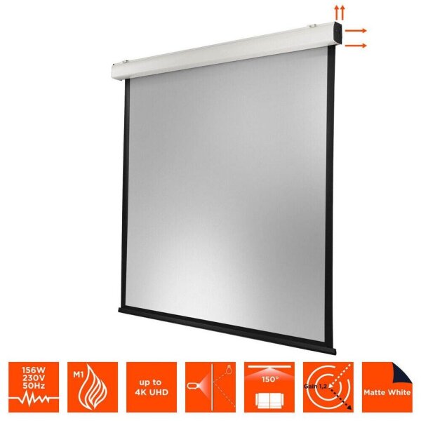 celexon elektrische Rolloleinwand Motor Expert XL 1:1, 400 x 400 cm Projektionsfläche