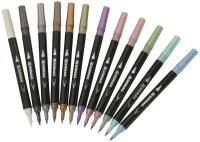 DONAU Dual Brush-Pens farbsortiert, 12 St.