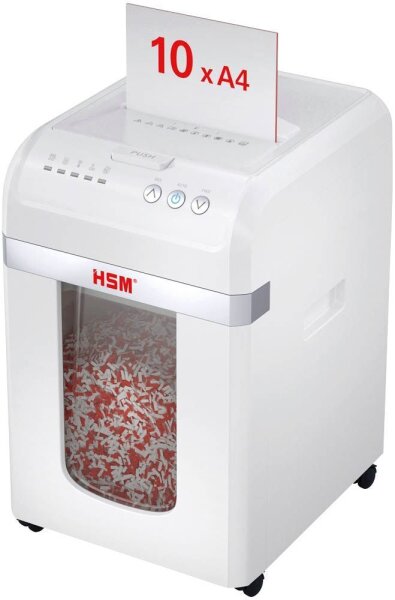 HSM shredstar Autofeed X200 Aktenvernichter mit Partikelschnitt P-4, 4 x 12 mm, bis 200 Blatt, weiß