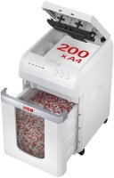 HSM shredstar Autofeed X200 Aktenvernichter mit Partikelschnitt P-4, 4 x 12 mm, bis 200 Blatt, weiß