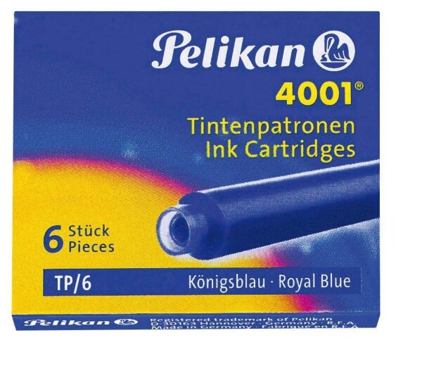 Pelikan Tintenpatronen für Füller 4001 TP/6 königsblau, 6 St.