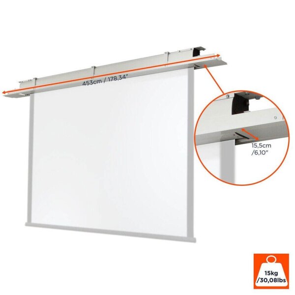 celexon Leinwand-Deckenhalterung Expert XL 400,0 cm weiß