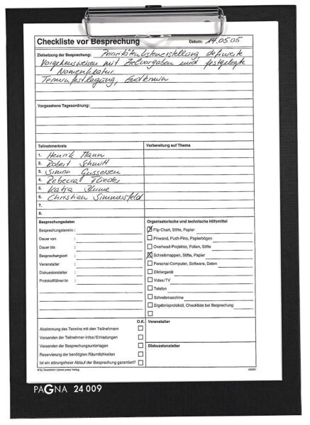 PAGNA Klemmbrett 24009-04 DIN A4 schwarz Karton, 1 St.