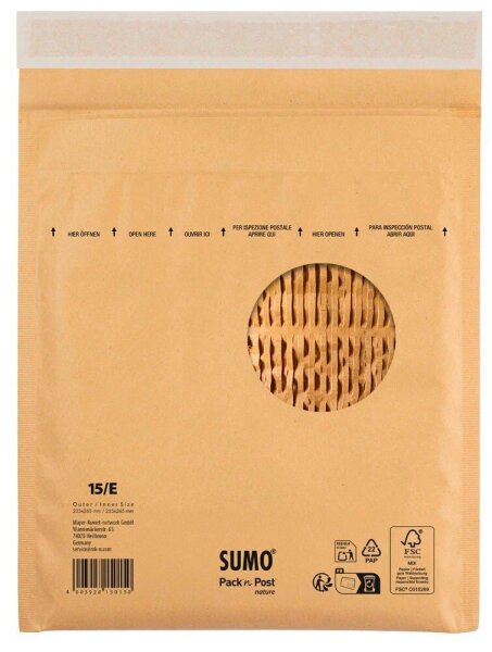 MAILmedia Polstertaschen SUMO® 1515 braun für DIN B5+, 10 St.