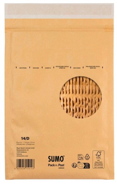 MAILmedia Polstertaschen SUMO® 1514 braun für DIN B5, 10 St.