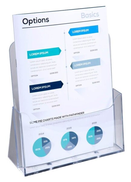 Exacompta Tischprospekthalter Office Exacryl transparent DIN A4 23,5 x 8,5 x 24,7 cm, 1 St.