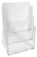 Exacompta Tischprospekthalter Office Exacryl transparent DIN A4 3 Fächern 23,7 x 15,5 x 33,9 cm, 1 St.