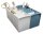 Exacompta Schreibtisch-Organizer Multitower blaugrau Polystyrol 4 Fächer 8,2 x 11,0 x 23,0 cm