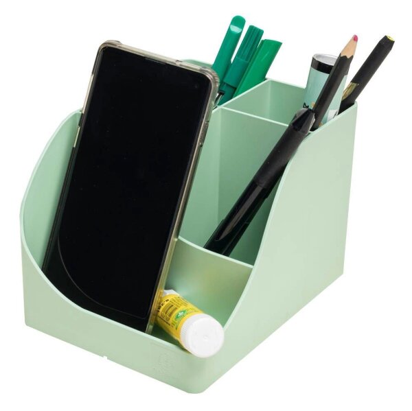 Exacompta Stiftehalter Pen Wave salbeigrün Polystyrol 5 Fächer 11,0 x 12,0 x 16,0 cm