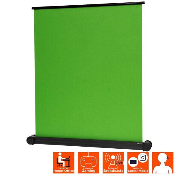 celexon mobile Leinwand Key Green Screen stufenlose Formatwahl, 150 x 180 cm Projektionsfläche