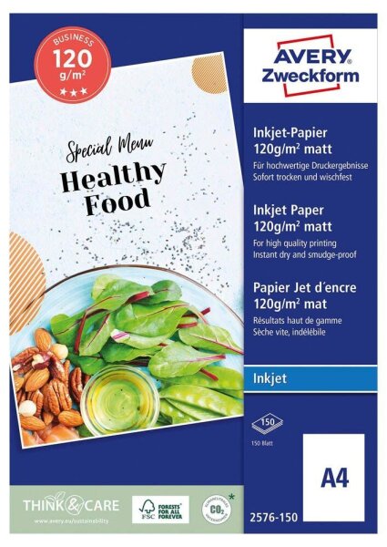 AVERY Zweckform Fotopapier 2576-150 DIN A4 matt 120 g/qm 150 Blatt