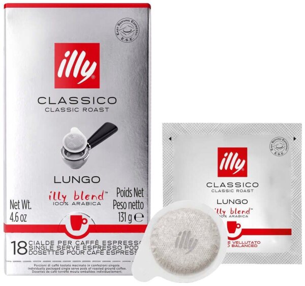 illy® Classico Lungo E.S.E Kaffeepads, Arabicabohnen 18 St.