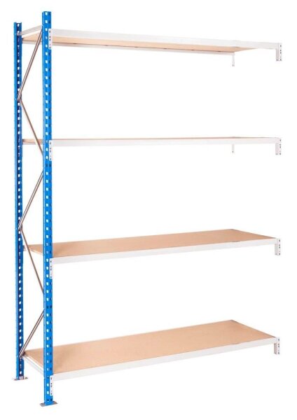 Manorga Anbau-Schwerlast-Weitspannregal EPSIVOL ZR2518804F4S himmelblau, braun 180,0 x 80,0 x 250,0 cm