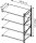 Manorga Anbau-Schwerlast-Weitspannregal EPSIVOL ZR2518804F4S himmelblau, braun 180,0 x 80,0 x 250,0 cm