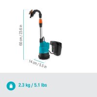 GARDENA Regenfasspumpe 2000/2 Solo 18 V