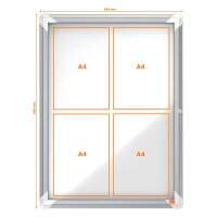 nobo Schaukasten silber 4x DIN A4 69,2 x 3,7 x 53,2 cm, 1 St.