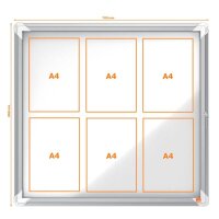 nobo Schaukasten silber 6x DIN A4 69,2 x 3,7 x 75,2 cm, 1 St.