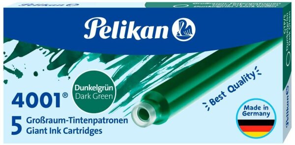 Pelikan Tintenpatronen für Füller 4001 dunkelgrün, 5 St.
