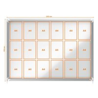 nobo Schaukasten silber 18x DIN A4 141,2 x 5,4 x 100,0 cm, 1 St.