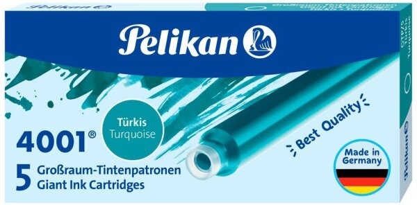 Pelikan Tintenpatronen für Füller 4001 türkis, 5 St.