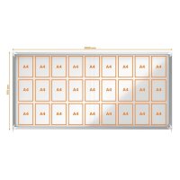 nobo Schaukasten silber 27x DIN A4 207,2 x 5,4 x 100,0 cm, 1 St.
