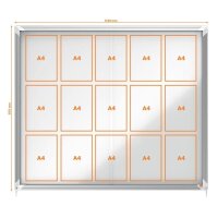nobo Schaukasten silber 15x DIN A4 119,2 x 5,4 x 100,0 cm, 1 St.