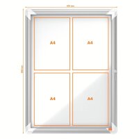 nobo Schaukasten silber 4x DIN A4 69,2 x 4,5 x 53,2 cm, 1 St.