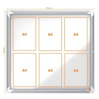 nobo Schaukasten silber 6x DIN A4 69,2 x 4,5 x 75,2 cm, 1 St.