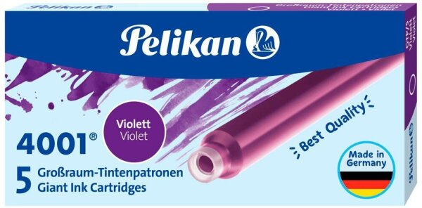 Pelikan Tintenpatronen für Füller 4001 violett, 5 St.