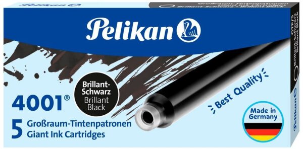 Pelikan Tintenpatronen für Füller 4001 brillant-schwarz, 5 St.