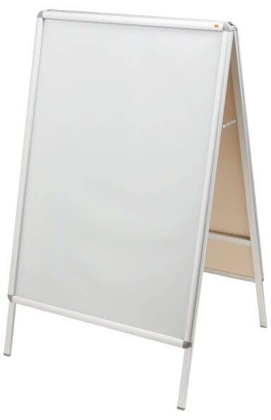 nobo Kundenstopper silber DIN A0 2 Fächer 89,3 x 79,0 x 142,8 cm, 1 St.