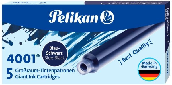 Pelikan Tintenpatronen für Füller 4001 blau-schwarz, 5 St.