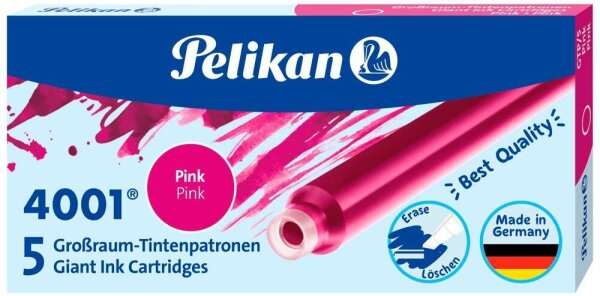 Pelikan Tintenpatronen für Füller 4001 pink, 5 St.