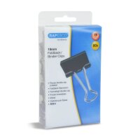 RAPESCO® Foldbackklammern schwarz 1,9 cm, 80 St.