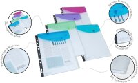 RAPESCO® Dokumententaschen DIN A4 farbsortiert glatt, 5 St.