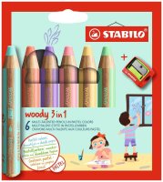 STABILO woody 3 in 1 PASTEL Malset farbsortiert, 6 St.