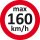 EICHNER Aufkleber Geschwindigkeit 160 km/h, rot/weiß, 100 St.