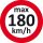 EICHNER Aufkleber Geschwindigkeit 180 km/h, rot/weiß, 100 St.