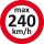 EICHNER Aufkleber Geschwindigkeit 240 km/h, rot/weiß, 100 St.